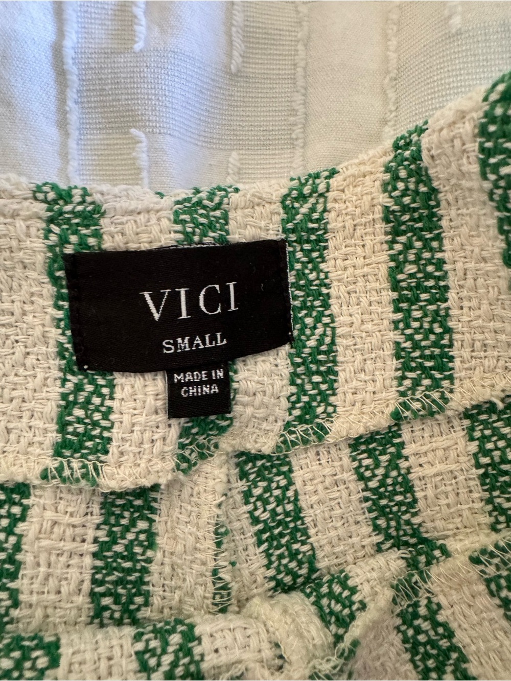 Vici Green and White Striped Matching set with top and bottom - Picture 4 of 4